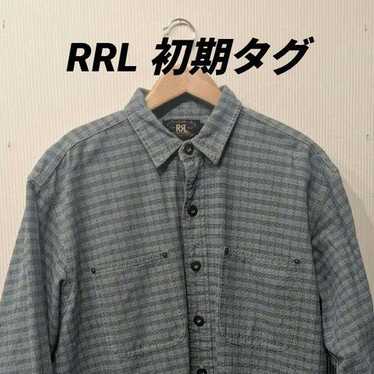 90s RRL 三つ星 Open Collar Check Shirt M RRL - M 90's RRL 三ツ星 タグ チェック ネル シャツ ラルフ