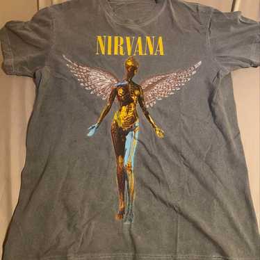 【NIRVANA 】IN UTERO Tシャツ サイズS　ヴィンテージ NIRVANA IN UTERO 90s Vintage Rock Band T-shirt White Men XL