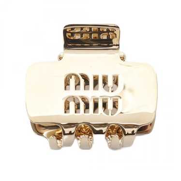 ヘアアクセサリー MiuMiu FW25 Gold l hair clip (5IF2192DTU F0056) Miu Miu Miu Logo Hair Clips In Gold/cream | ModeSens