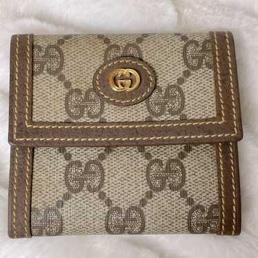 GUCCI ❤︎ Vintage ❤︎ coin case Vintage Gucci Coin Purse Kiss Lock Canvas/Leather Detail