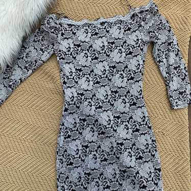 Elegant Black And White Lace Dress - image 1
