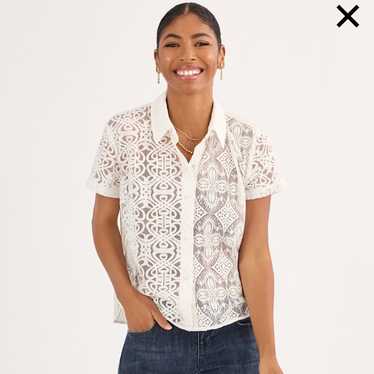 Elegant White Lace Women's Top NWT - image 1