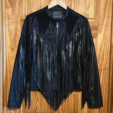 Faux leather fringe jacket - Gem