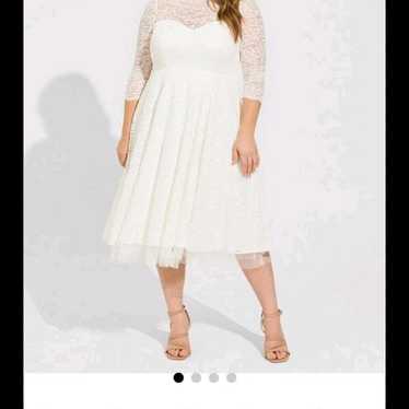 Elegant White Lace Dress NWT - image 1