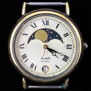 SEIKOセイコーALBAアルバ moon phaseムーンフェイズ ☆SEIKO - ALBA☆ムーンフェイズ / レディース クォーツ腕時計