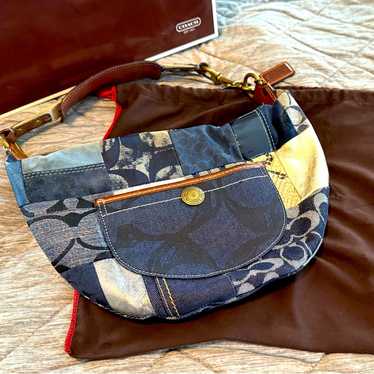 バッグ COACH Patchwork Denim Shoulder Bag Coach Patchwork Tabby 26 Denim Shoulder Bag - Shoulder Bags