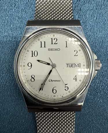 A95 希少 稼動品 SEIKO chronosスクエア型 70年代ヴィンテージ JA-0987| セイコー Chronos クロノス 80年代ヴィンテージ