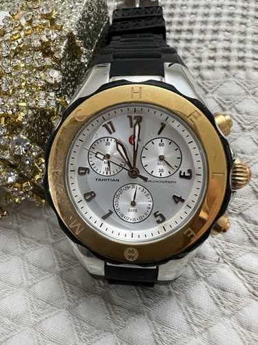 michele tahitian jelly bean watch black and gold