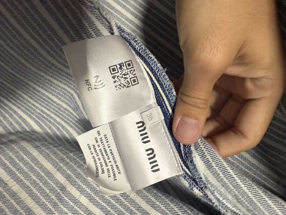 Miu Miu Miu Miu Oversized Striped Denim Jacket - image 7