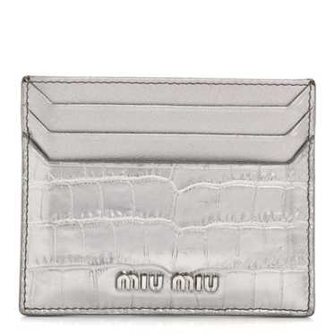 小物 Archive miu miu leather wallet silver Miu Miu Crystal Matelassé leather Silver Compact Wallet