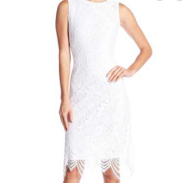 Sharagano Elegant White Lace Dress - image 1