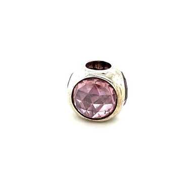Pandora Pink Stone Round Charm - Gem