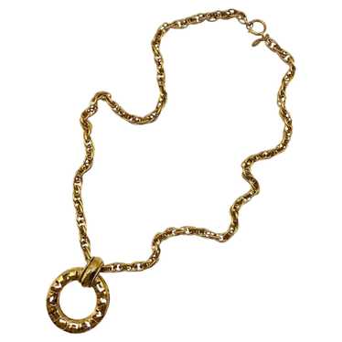 CHANEL 80s Vintage Gold Sunburst Logo Medallion Choke… - Gem