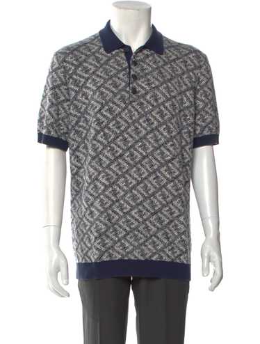 【FENDI】FF Motif Print Regular Fit Short Sleeve Polo Shirt Fendi FF Motif Short Sleeved Polo Shirt - ShopStyle