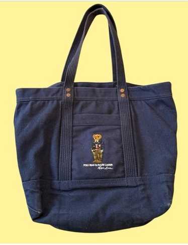 バッグ vintage tote bag bear navy Polo bear bag - Gem