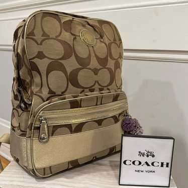 バッグ Vintage Coach Classic Backpack Tan USA Vintage Coach Legacy West Hampton Tan Leather Daypack