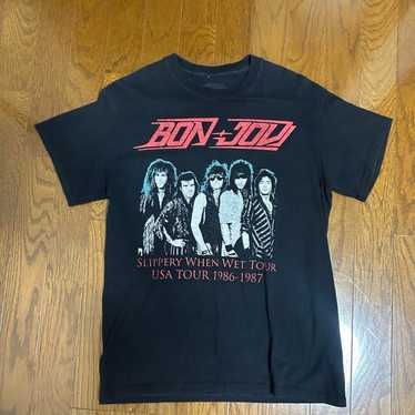 bon jovi 1987 ツアーTシャツ 80s BON JOVI 1986 1987 Japan Tour Glam Hair Metal Rock Band