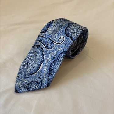 BVLGARI THE SEVEN FOLD TIE ネイビー Blue Silk Pictorial Seven Fold Tie 246151 | Bvlgari