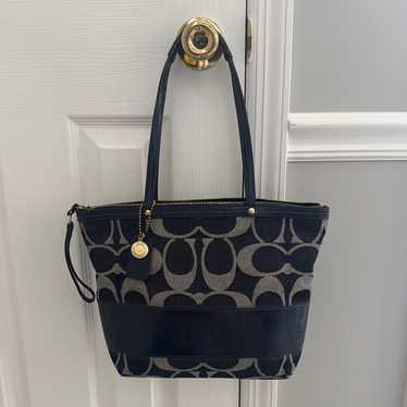 coach signature denim tote - Gem
