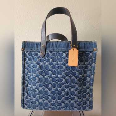 coach signature denim tote - Gem
