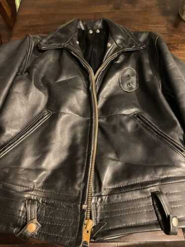 RALPH EDWARDS 1960年代POLICE ライダースジャケット古着 古着 50s WINDWARD 豪華 スタッズ 2スター パデッド 本革 レザー