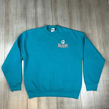 【US限定】Mitchell&Ness Miami Dolphins Crewneck Sweat Teal Miami Dolphins '66 Hoodie
