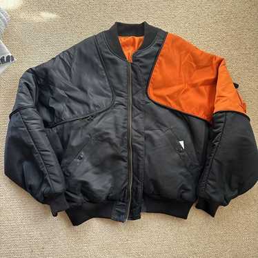 【お値下げ】KAPITAL SHAM BOMBER シャムボマー サイズL Kapital MA-1 Nylon x Crack Leather Sham Bomber Jacket