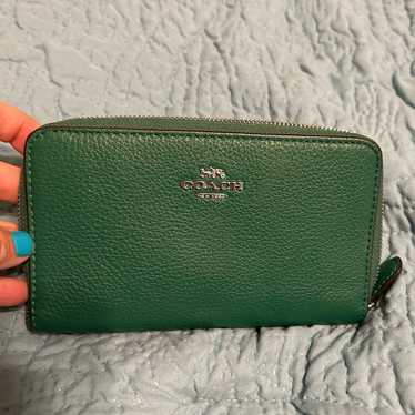 OLD COACH ダークグリーン レザーウォレット 7219 COACH コーチ ビルフォールド ウォレット グリーン レザー