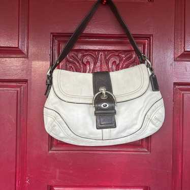 バッグ 00s archive leather hand bag y2k coach Vintage Y2K Coach Monogram Signature Shoulder Hobo Leather