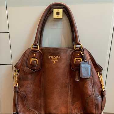 PRADA CERVO ANTIK 鹿革　レザー　ボストンバッグ　格安 PRADA CERVO ANTIK 鹿革レザーボストンバッグ