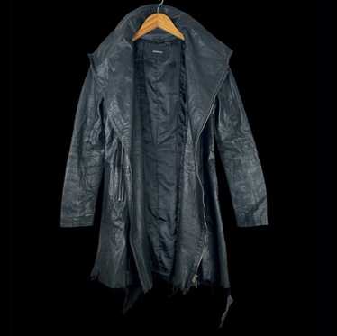YASUYUKI-ISHII レザージャケット スカル刺繍 ブラック y2k YASUYUKI ISHII -Sleeveless leather jacket with lacing