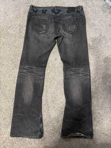 NUMBER (N)INE 04AW クラッシュ ワッペンジーンズ サイズ4 4size 】ヘビークラッシュサイドダメージブラックヴィンテージ