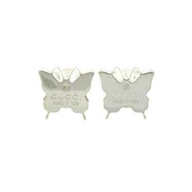 GUCCI★素敵！STERLING SILVER LOGO BUTTERFLY STUD Earrings 🆕️ Authentic GUCCI .925 STERLING SILVER LOGO BUTTERFLY