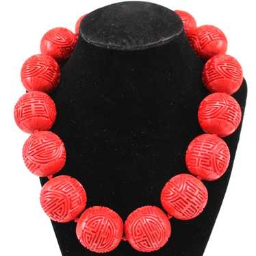 Cinnabar red beads - Gem