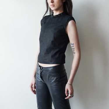 90年代後期〜2000年初期 本人期 ANN DEMEULEMEESTER Ann Demeulemeester black deconstructed shirt with extra