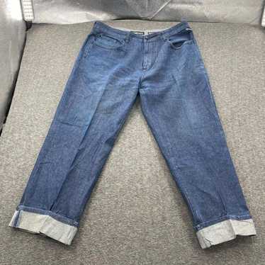 90s ECKO UNLTD デニム JNCO KIKWEAR Y2K Vintage 90s Y2K Ecko Unltd Mens Black Denim Jeans Baggy Sewn