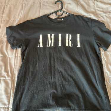 AMIRI♦洗練♪ ロゴプリント クルーネックTシャツ ブラック AMIRI ロゴプリントクルーネックTシャツ ブラック コットン100