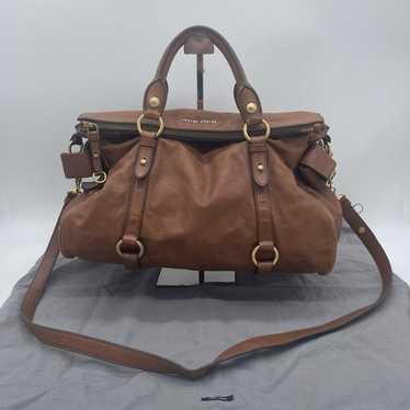 バッグ miumiu vitello lux 2way bag ribbon brown バッグ miumiu vitello lux ribbon 2way bag brown MIUMIU