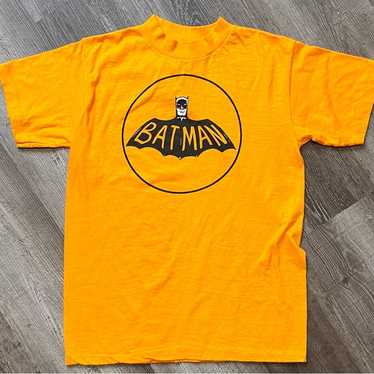 70's BATMAN グラフィック Tシャツ ヴィンテージ Vtg 70s 80s Single-Stitch Batman Comic Font Bat Sign Blue T