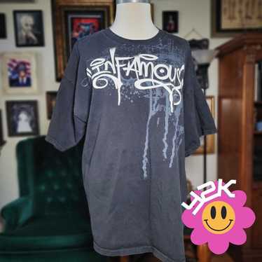 トップス archive acne damage raglan T grunge Y2K y2k grunge purple graphic rhinestone tee 💟 size M $40