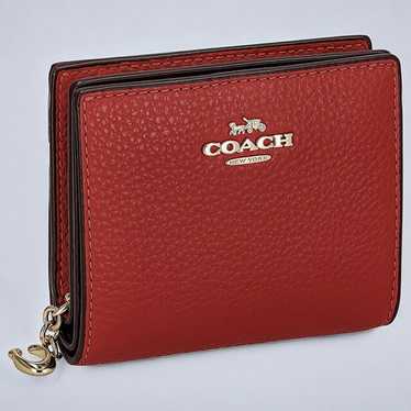 小物 OLD COACH Folding wallet leather red COACH VINTAGE SONOMA RED LEATHER ZIP AROUND COIN/CARD CASE