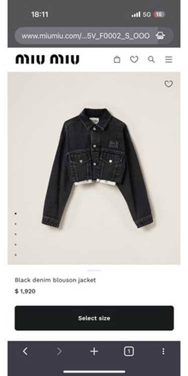 大人気★miumiu★Black denim jacket ブラックデニムジャケット Miu Miu - Denim jacket black - The Corner