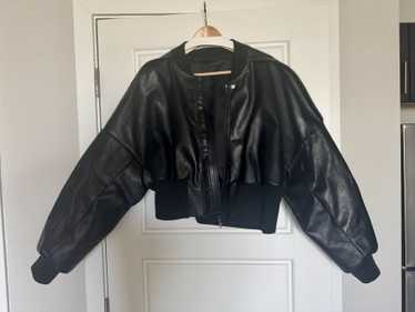 レザージャケット・コート RICK OWENS WOMEN RP02D3719 LNV CROPPED FLIGHT JACKET BLACK Rick Owens Cropped Flight Jacket In Black | ModeSens