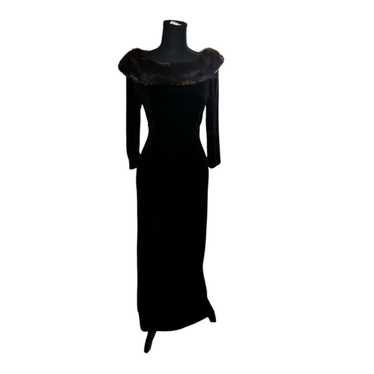 JESSICA HOWARD 黒ベロアドレス 80s-90s USA Jessica howard vintage black - Gem
