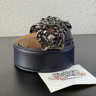 【VERSACE】革ベルト VERSACE Gold/Black Heritage Medusa Buckle Reversible Leather