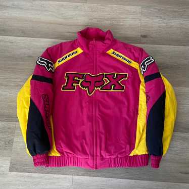 Supreme FOX ジャケット ピンク/イエロー Supreme Fox Racing Hoodie Pink Yellow Size Large Brand New