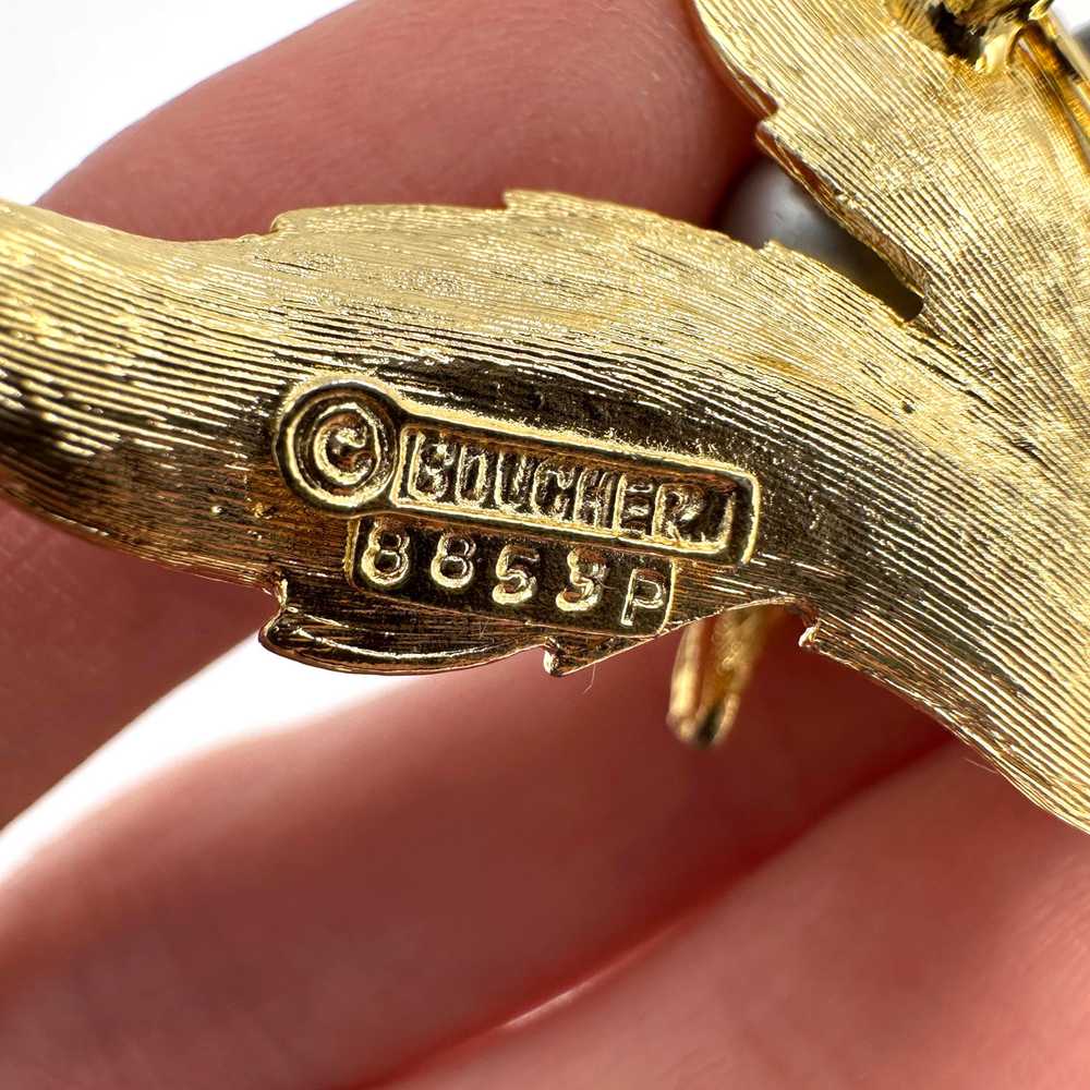 1970s MARCEL BOUCHER Beaded Pearl Grape Brooch 88… - image 4