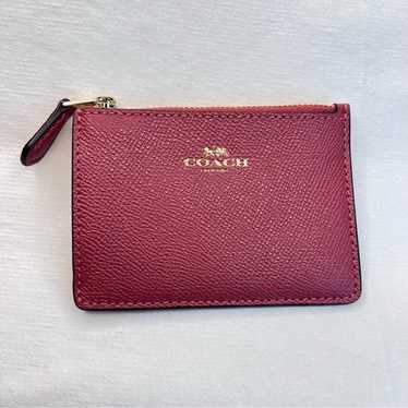 小物 Coach Salmon pink leather coin case set COACH Pink Signature Logo Purse Coin Case Kiss Lock Rare New