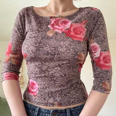 Vintage Women's Blouse - Pink/Black - M – Rose Mes