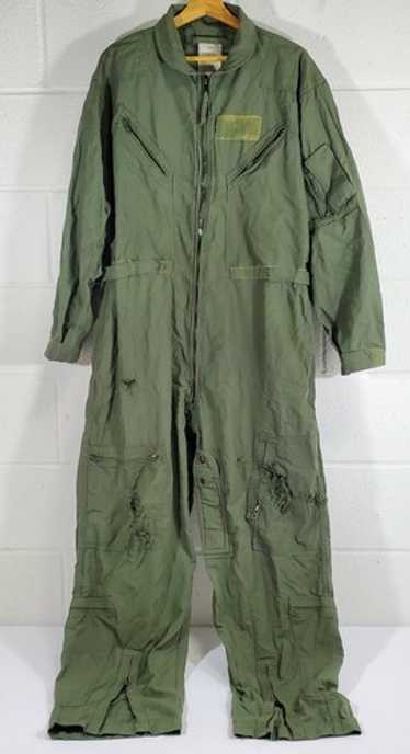 80's 米軍 YLER YOUNG COVERALLS FLYERS 42L FLYERS Fire Resistant Summer COVERALLS Military EQUA Pilot